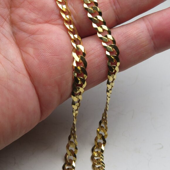 18k *925 Sterling Silver Link Necklace - Picture 2 of 3